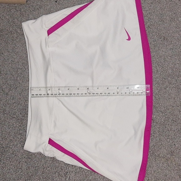 NWT. Nike Tennis Dri-Fit Power Skirt Skort. Attached shorts. White and Pink Sz L - Picture 3 of 7